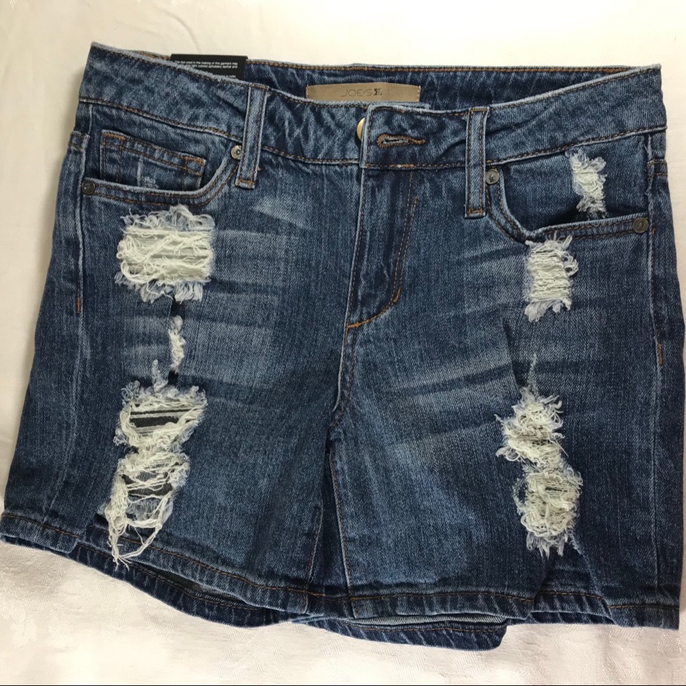 Joes jeans 25 rolled shorts NWT distressed 8” rise